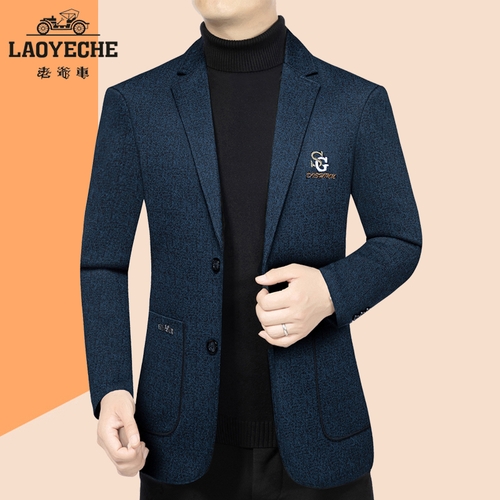 LAOYECHE/老爷车春秋季新款男士西装外套修身弹力西服休闲上衣男商品图